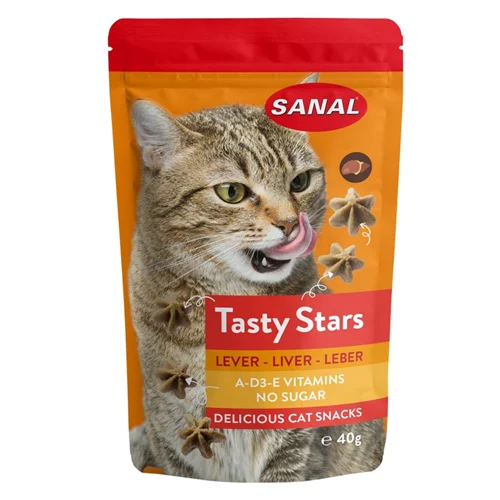تشویقی گربه سانال ۴۰ گرمی  tasty stars liver